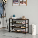 Scaffale 4 Ripiani 100x30x72 cm in Metallo e Legno  Marrone Rustico