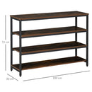 Scaffale 4 Ripiani 100x30x72 cm in Metallo e Legno  Marrone Rustico