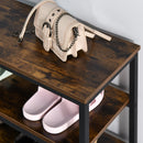 Scaffale 4 Ripiani 100x30x72 cm in Metallo e Legno  Marrone Rustico