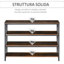 Scaffale 4 Ripiani 100x30x72 cm in Metallo e Legno  Marrone Rustico