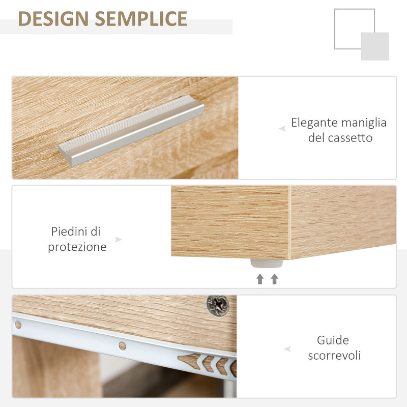 Scrivania da Ufficio ad Angolo Porta PC 140x107x74,6 cm in Legno  Rovere