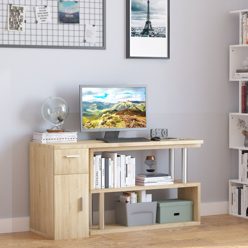 Scrivania da Ufficio ad Angolo Porta PC 140x107x74,6 cm in Legno  Rovere