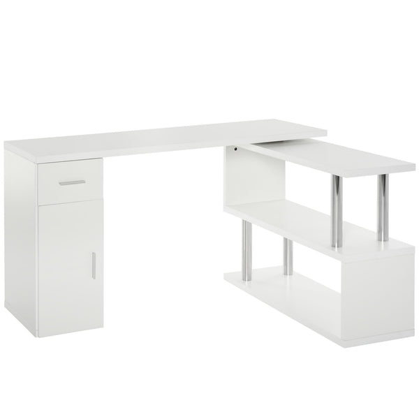 acquista Bureau d'Angle pour PC 114x120x74,6 cm en Bois Blanc