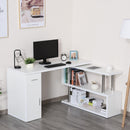 Scrivania da Ufficio ad Angolo Porta PC 114x120x74,6 cm in Legno  Bianca