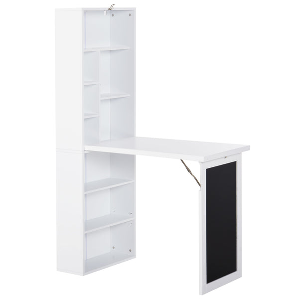 Bureau pliant avec bibliothèque 98x51x153 cm Blanc acquista
