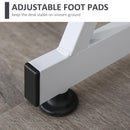 Scrivania da Ufficio Porta PC 116,5x54,5x100 cm con Mensole e Piano in Vetro  Bianca