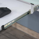 Scrivania da Ufficio Porta PC 116,5x54,5x100 cm con Mensole e Piano in Vetro  Bianca