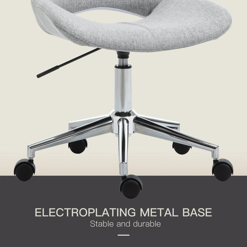 Sedia Poltrona Operativa da Ufficio in Tessuto  Grigio Chiaro