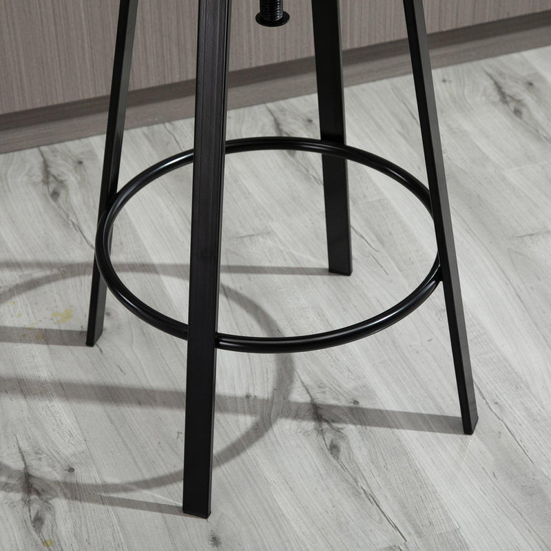 Set 2 Sgabelli da Bar Alti in Metallo  Neri