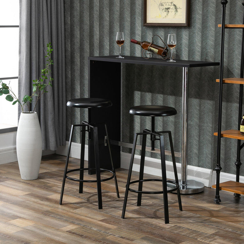 Set 2 Sgabelli da Bar Alti in Metallo  Neri