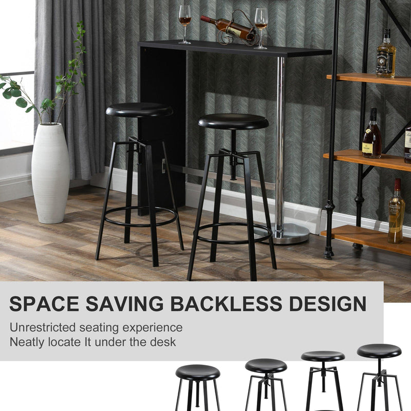 Set 2 Sgabelli da Bar Alti in Metallo  Neri