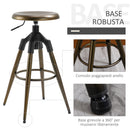 Sgabello da Bar Alto in Metallo  Bronzo