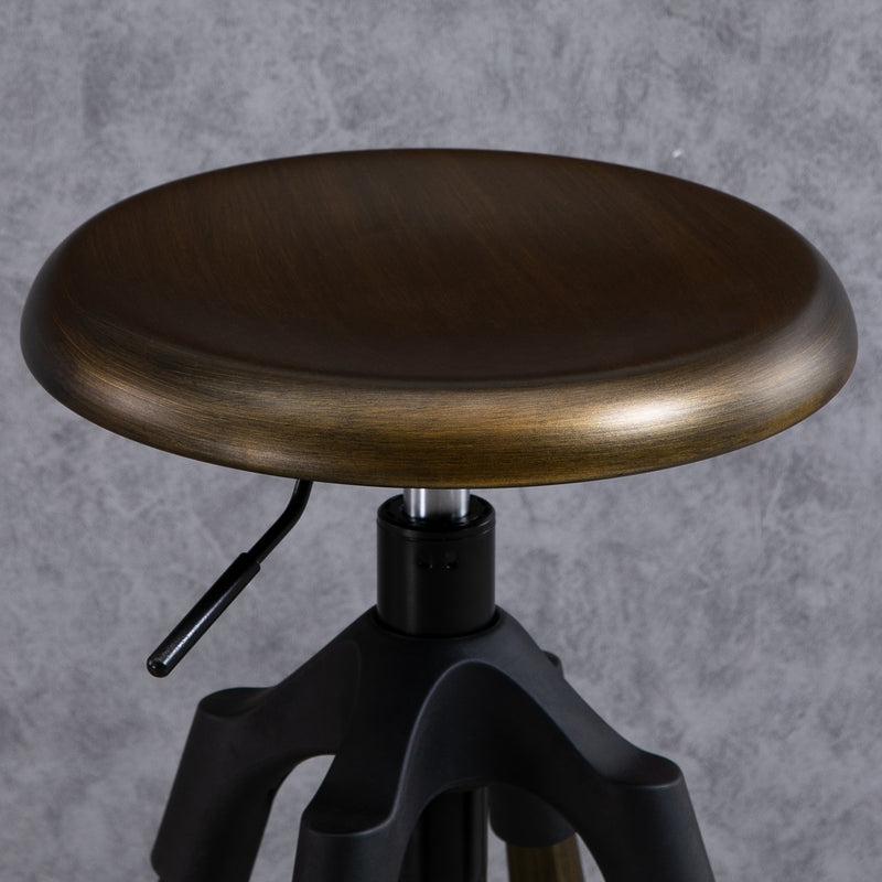 Sgabello da Bar Alto in Metallo  Bronzo