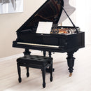 Panca Sgabello Pianoforte con Altezza Regolabile 64x35x45-55 cm in Similpelle e Legno  Nero