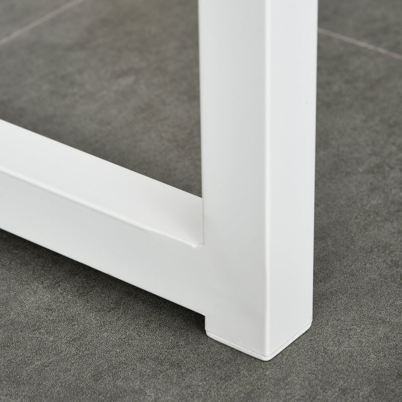 Tavolo Alto da Bar 115x55x100 cm con Mensole  Bianco