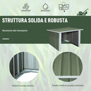 Casetta Box da Giardino in Lamiera per Robot Tagliaerba 86x75x62-51 cm  Verde