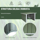 Casetta Box da Giardino in Lamiera per Robot Tagliaerba 86x75x62-51 cm  Verde