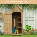 Casetta Box da Giardino in Legno per Deposito Attrezzi 77,5x54,2x179,5 cm 