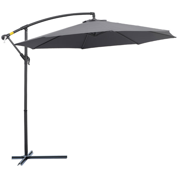 sconto Parasol de jardin en acier décentralisé Ø3m Gris