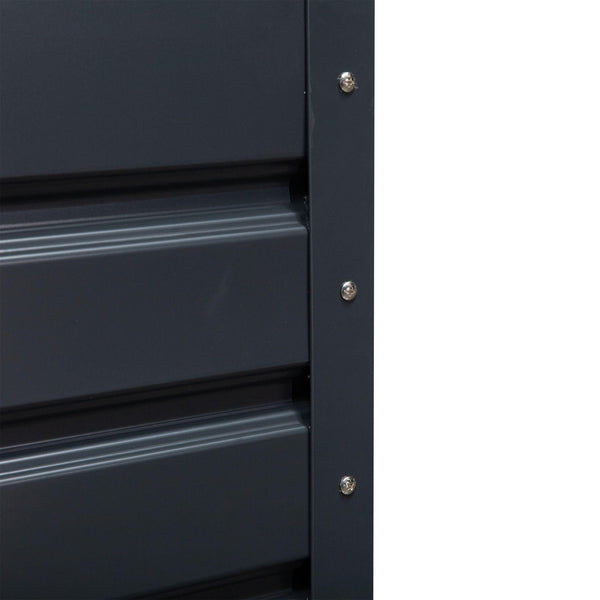 Coffre de coffre d'extérieur rectangulaire 132x61x62 cm en acier gris online