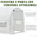 Serra a Tunnel da Giardino 295x200x190 cm in Acciaio e PE  Bianca