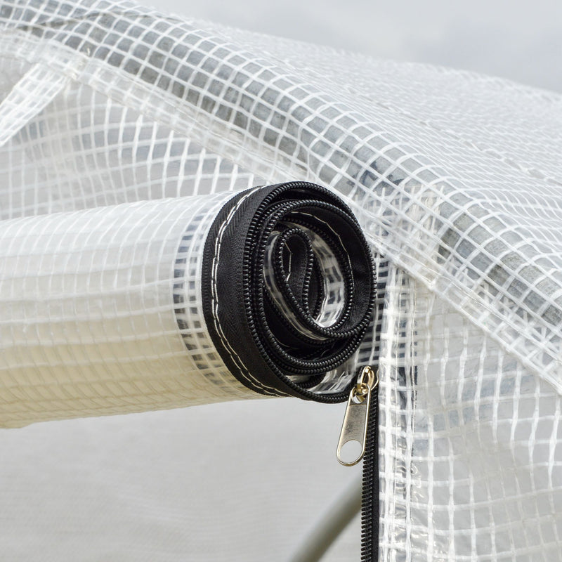 Serra a Tunnel da Giardino 295x200x190 cm in Acciaio e PE  Bianca