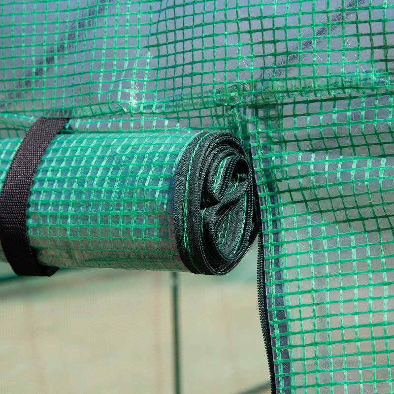 Serra a Tunnel da Giardino 214x143x195 cm in Acciaio e PE  Verde