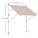 Tenda da Sole Avvolgibile 2x1,5m  Beige