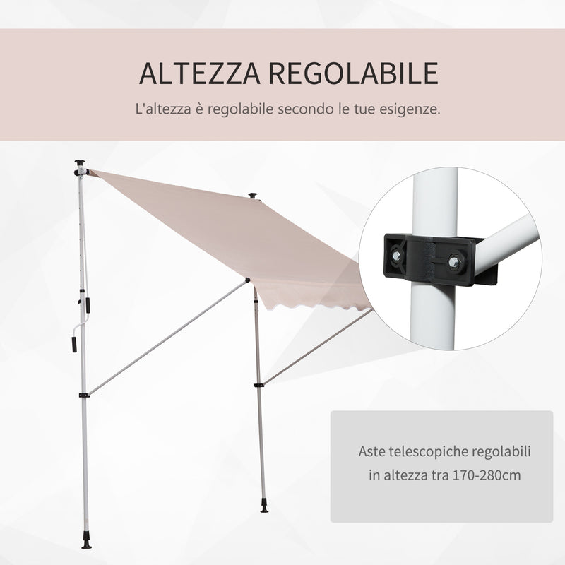 Tenda da Sole Avvolgibile 2x1,5m  Beige