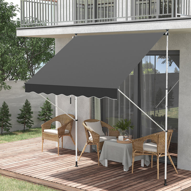 Tenda da Sole Avvolgibile 2x1,5m  Grigia