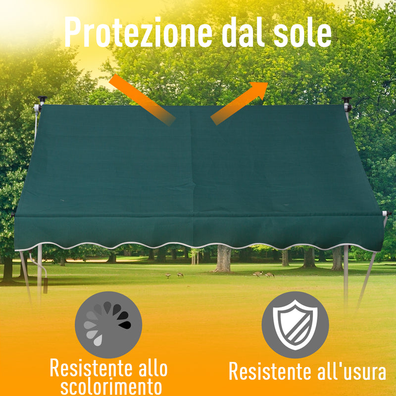 Tenda da Sole Avvolgibile 2x1,5m  Verde