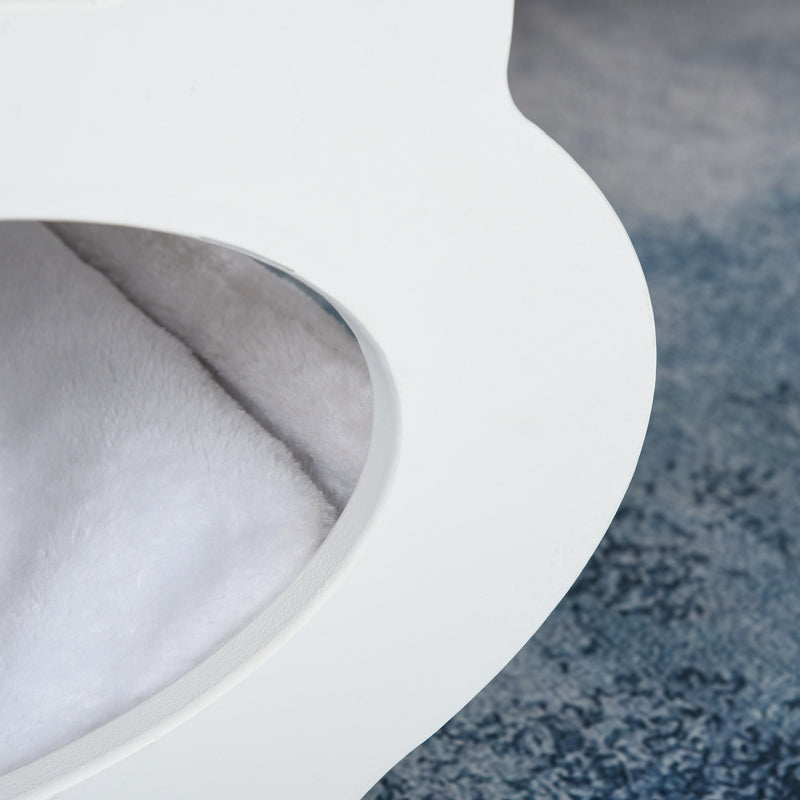 Cuccia per Gatti in Legno 45,5x32,5x34,5 cm con Tiragraffi  Bianco