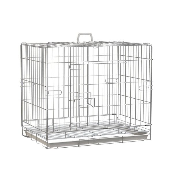 acquista Cage de Transport pour Chiens Chats 61x43x53 cm Pliable en Métal