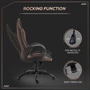 Sedia da Gaming Girevole Reclinabile in Tessuto  Marrone