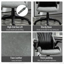 Sedia da Gaming Girevole Reclinabile in Similpelle  Nera e Grigia