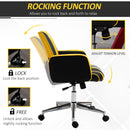 Sedia Poltrona Operativa da Ufficio in Similpelle  Nera e Gialla