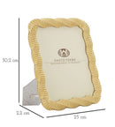 Cornice Bead Oro 25x2,2x30,2 cm in Poliresina e Vetro