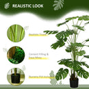 Pianta Artificiale Monstera da Interno e Esterno H180 cm con Vaso Verde