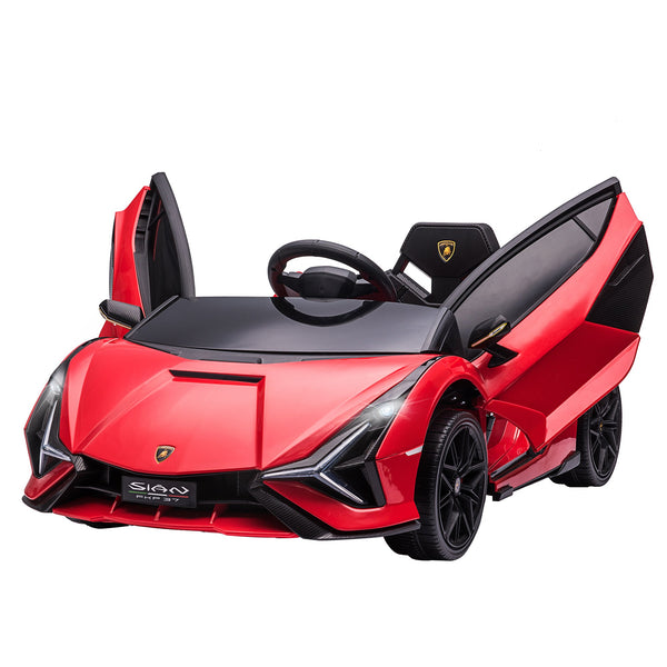 prezzo Voiture électrique pour enfants 12V avec permis Lamborghini Sian FKP 37 Rouge