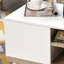 Mobile TV in Legno con Ruote 80x45x39,5 cm Bianco Lucido