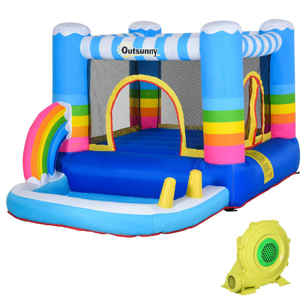 Château Carrousel Gonflable 290x200x155 cm avec Trampoline, Piscine et Pompe Multicolore sconto