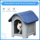 Cuccia per Cani Taglia Piccola 59x75x66 cm in Plastica Blu e Grigia