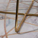 Poltroncina Imbottita in Velluto e Metallo Blu