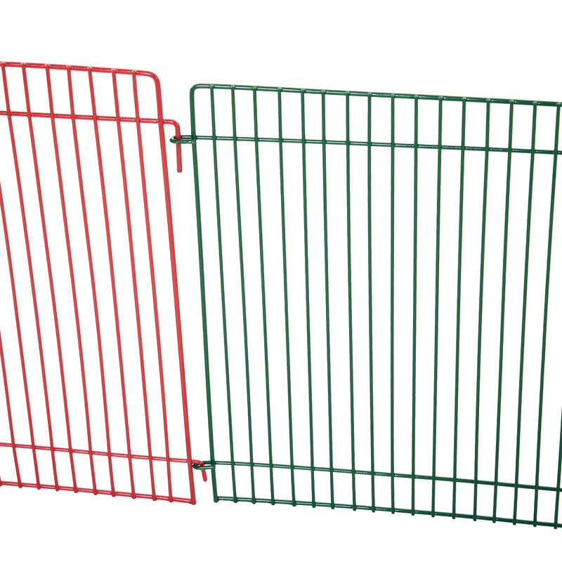 Recinto Recinzione per Animali Domestici 8pz 69x69x23 cm in Metallo Multicolor