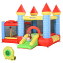 Castello Giostra Gonfiabile 300x275x210 cm con Scivolo Piscina Canestro e Pompa Multicolor
