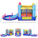 Castello Giostra Gonfiabile 380x200x180 cm con Scivolo Piscina e Pompa Multicolor