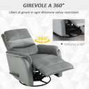 Poltrona Relax Reclinabile Manuale in Tessuto Grigio