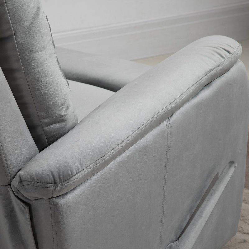 Poltrona Relax Reclinabile Manuale in Tessuto Grigio