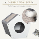 Cuccia per Gatti 41x41x39 cm con Tiragraffi Bianca