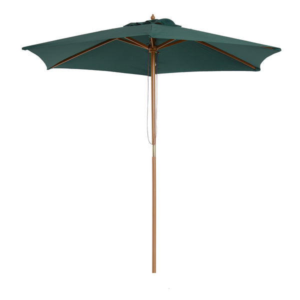 Parasol de jardin Ø2,5 m Mât Ø38 mm en Bois Vert sconto